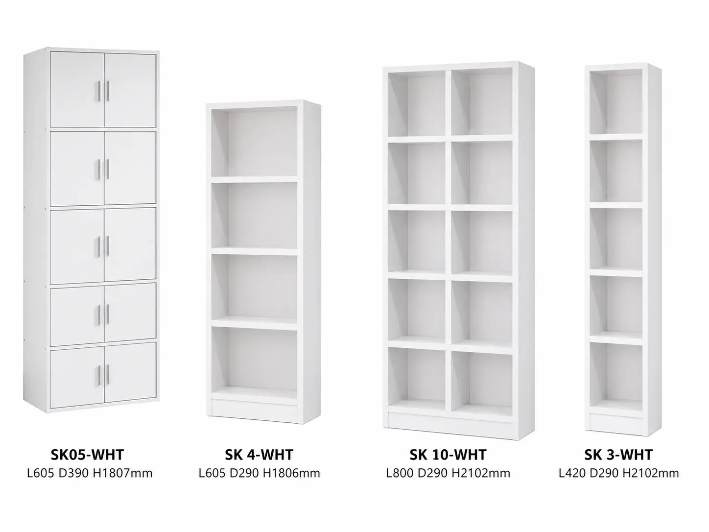 Avant Bookcase Collection (SK03/SK04/SK05/SK10), White