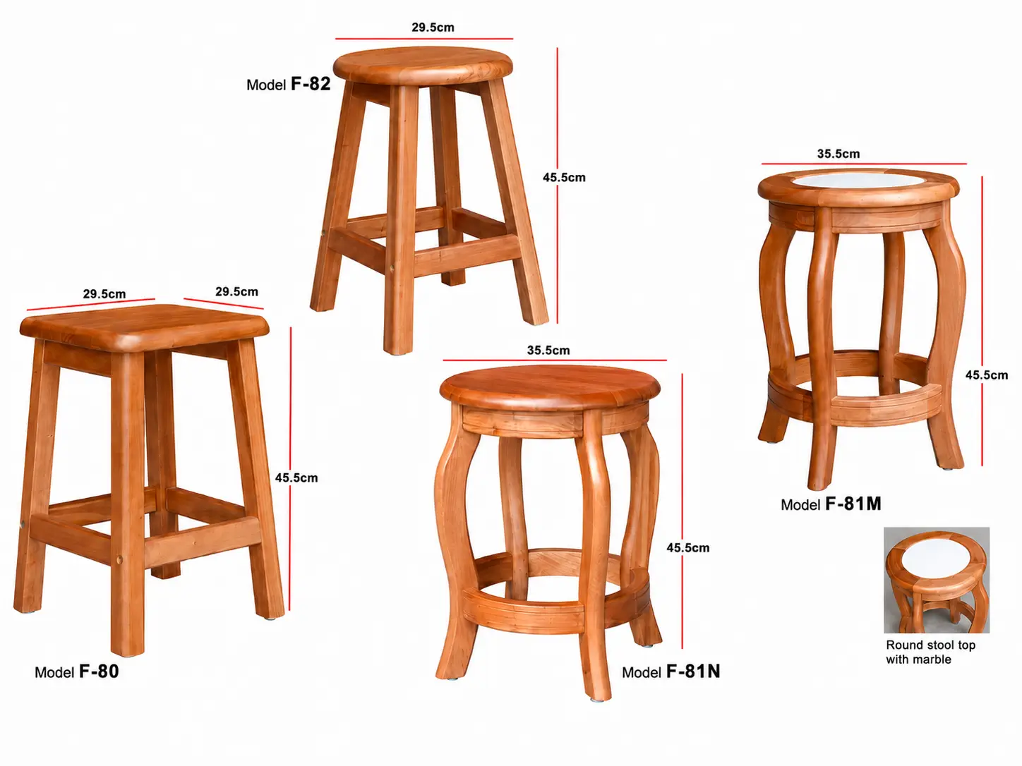Bar Stool F-80N, Cherry